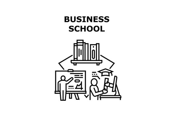 Business School Vector Concept Black