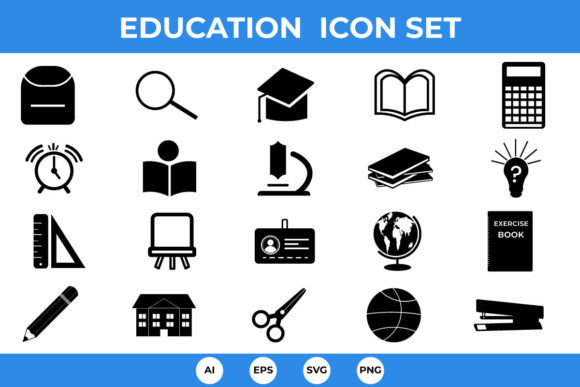 Enhancing Visual Communication with a Comprehensive Education Icons Set