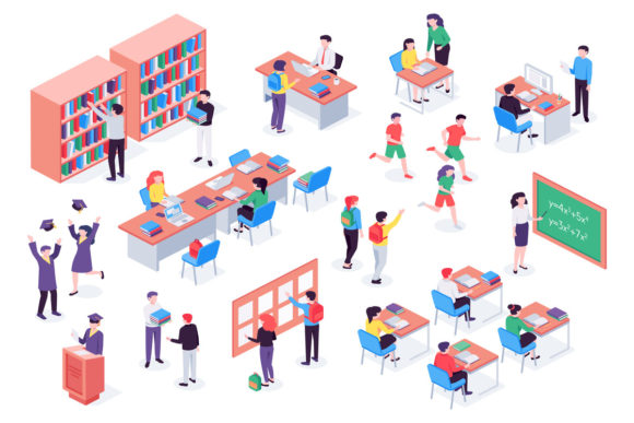Isometric School: Bringing Classroom Concepts to Life with 3D Vector Icons
