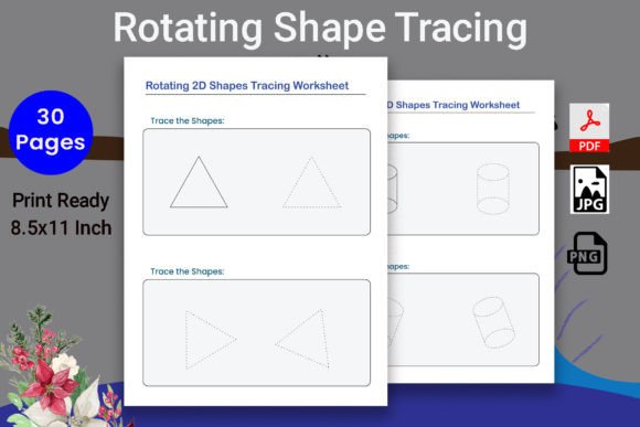 Mastering Fine Motor Skills with Rotating Shape Tracing Worksheets