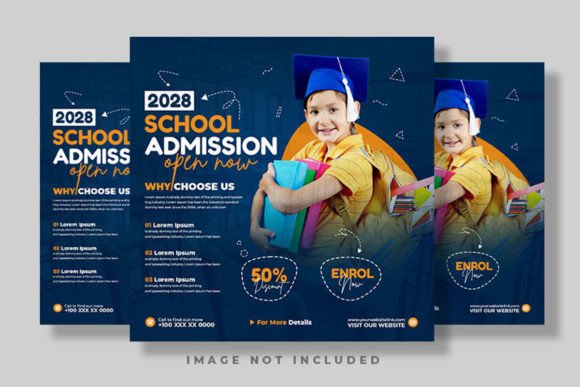 School Admission Blue Social Media Post