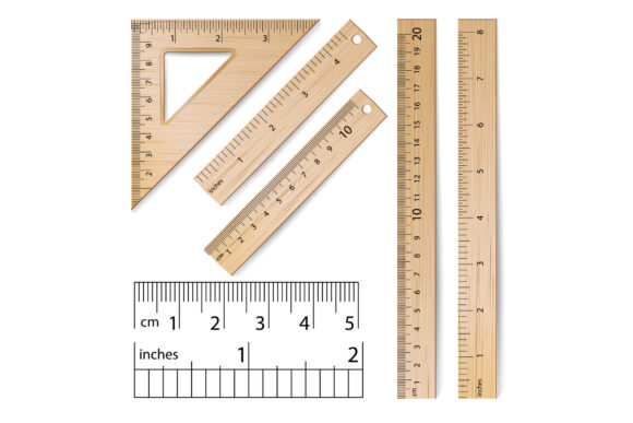 School Rulers Vector: Realistic Classic Wooden Design
