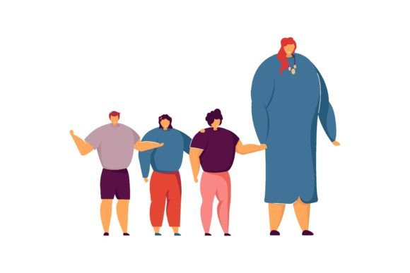 School Teacher and Children Standing Together: Building Trust Through Visual Connection