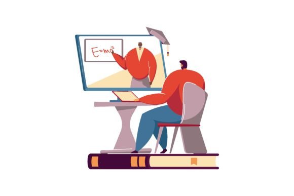 Students with Laptops Learning Math Online: Integrating Digital Education into Modern Workflows